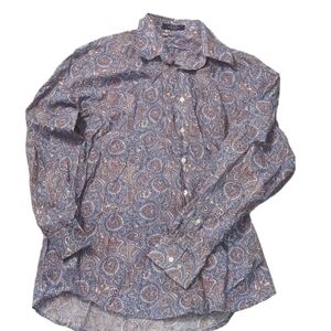 Alan flusser paisley button down shirt size large